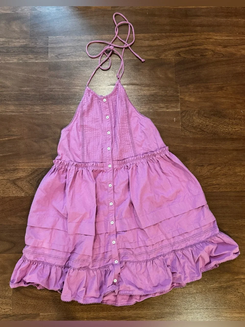 Free People Lavender Halter Tie Back Mini Dress - Size S